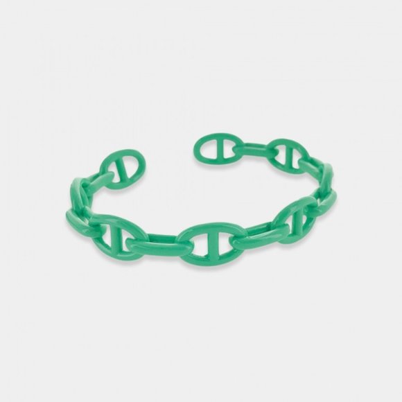 NEW Enamel Pink Mariner Chain Cuff Bracelet - Picture 4 of 11